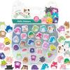 Horizon Group USA Bluey Sticker Playset, 2 Sticker Play Scenes, 35+ Reusable Puffy Bluey Repositionable Stickers for Kids, Perfect for Travel, Screen-Free Fun(Squishmallows Squishy)