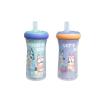The First Years Bluey Insulated Straw Cup – Bluey Sippy Cups with Straw – Kids Water Bottles – 9 Oz – 2 Count – Ages 9 Months and Up(9 Ounce)