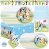 Unique Bluey Birthday Party Supplies | Serves 16 Guests | Officially Licensed Bluey Party Decorations – Banner, Table Cloth, Dinner & Cake Plates, Napkins, Sticker