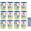 Unique Bluey Birthday Party Supplies Bundle Pack includes 12 Reusable Plastic Cups and 1 Dinosaur Sticker Sheet