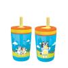 Zak Designs 15oz Bluey Kelso Tumbler Set, Leak-Proof Screw-On Lid with Straw Made of Durable Plastic and Silicone, Perfect Bundle for Kids, 2 Count (Pack of 1)(Bluey)