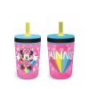 Zak Designs 15oz Bluey Kelso Tumbler Set, Leak-Proof Screw-On Lid with Straw Made of Durable Plastic and Silicone, Perfect Bundle for Kids, 2 Count (Pack of 1)(Minnie Mouse)