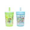Zak Designs 15oz Bluey Kelso Tumbler Set, Leak-Proof Screw-On Lid with Straw Made of Durable Plastic and Silicone, Perfect Bundle for Kids, 2 Count (Pack of 1)(Paw Patrol)