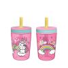 Zak Designs 15oz Bluey Kelso Tumbler Set, Leak-Proof Screw-On Lid with Straw Made of Durable Plastic and Silicone, Perfect Bundle for Kids, 2 Count (Pack of 1)(Hello Kitty)