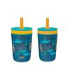 Zak Designs 15oz Bluey Kelso Tumbler Set, Leak-Proof Screw-On Lid with Straw Made of Durable Plastic and Silicone, Perfect Bundle for Kids, 2 Count (Pack of 1)(Underwater)