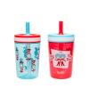 Zak Designs 15oz Bluey Kelso Tumbler Set, Leak-Proof Screw-On Lid with Straw Made of Durable Plastic and Silicone, Perfect Bundle for Kids, 2 Count (Pack of 1)(Dr. Seuss (The Cat in the Hat))