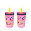 Zak Designs 15oz Bluey Kelso Tumbler Set, Leak-Proof Screw-On Lid with Straw Made of Durable Plastic and Silicone, Perfect Bundle for Kids, 2 Count (Pack of 1)(‎Starpower)