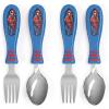 Zak Designs Bluey Kid Flatware Set with Fun Character Art on Both Utensils, Non Slip Fork and Spoon Set is Perfect for Encouraging Picky Eaters to Finish Their Plates (2 pk, BPA-Free)(Spider-Man)