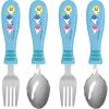 Zak Designs Bluey Kid Flatware Set with Fun Character Art on Both Utensils, Non Slip Fork and Spoon Set is Perfect for Encouraging Picky Eaters to Finish Their Plates (2 pk, BPA-Free)(Baby Shark)