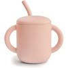 mushie x Bluey 100% Silicone Training Cup & Straw for Toddlers | 6 Months+ (Bluey Sage)(Blush)