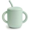 mushie x Bluey 100% Silicone Training Cup & Straw for Toddlers | 6 Months+ (Bluey Sage)(Cambridge Blue)