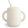mushie x Bluey 100% Silicone Training Cup & Straw for Toddlers | 6 Months+ (Bluey Sage)(Ivory)