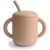 mushie x Bluey 100% Silicone Training Cup & Straw for Toddlers | 6 Months+ (Bluey Sage)(Natural)