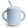 mushie x Bluey 100% Silicone Training Cup & Straw for Toddlers | 6 Months+ (Bluey Sage)(Powder Blue)