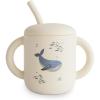 mushie x Bluey 100% Silicone Training Cup & Straw for Toddlers | 6 Months+ (Bluey Sage)(Whales)