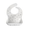 mushie x Bluey Silicone Baby Bib | Adjustable Fit Waterproof Bibs (Bluey Ivory)(Letters White)