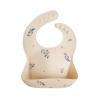 mushie x Bluey Silicone Baby Bib | Adjustable Fit Waterproof Bibs (Bluey Ivory)(Lilac Flowers)