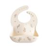 mushie x Bluey Silicone Baby Bib | Adjustable Fit Waterproof Bibs (Bluey Ivory)(Pink Flowers)