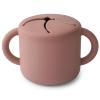 mushie x Bluey Silicone Snack Cup | Spill Proof Food Container for Toddler and Baby (Bluey Ivory)(Cloudy Mauve)