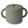 mushie x Bluey Silicone Snack Cup | Spill Proof Food Container for Toddler and Baby (Bluey Ivory)(Dried Thyme)