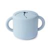 mushie x Bluey Silicone Snack Cup | Spill Proof Food Container for Toddler and Baby (Bluey Ivory)(Powder Blue)