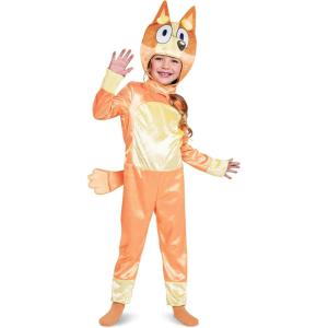 Bingo Costume for Kids, Official Bluey Character Outfit with Jumpsuit and Headpiece for Toddlers