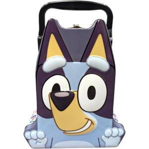 Bluey Head Shaped Tin Carry All – Hinged, Lid, Handle, 1 Count, Blue