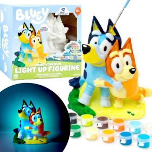 Bluey Paint Your Own Light-Up Figurine, Bingo Night Light, Toys for Kids, Playset, Party Decorations, Game, for Kids Ages 3+, Small(Blue Light-Up Figurines)