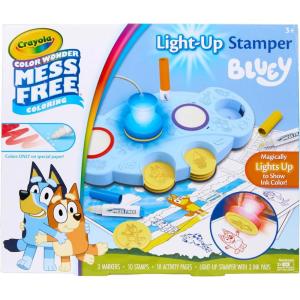 Crayola Magic Light Up Bluey Stamper Art Set, Toddler Mess Free Coloring & Stamping Kit, Holiday for Kids, Bluey Toys, Ages 3, 4, 5(Bluey Magic Light Up Stamper)