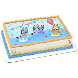 DecoPac Bluey So Much Fun Rings, 72 Cupcake Decorations Featuring Bluey, Bingo, Bandit, and Chilli, 3D Food Safe Cake Toppers – 72 Pack(Cake Decoration)
