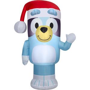 Gemmy Christmas Inflatable Bingo with Present (Bluey), 3.5 ft Tall, Multi(Bluey Christmas)