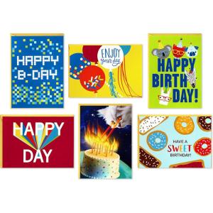 Hallmark Bluey Kids Birthday Card Assortment (16 Cards with Envelopes) Unicorn, Dance Mode, Hooray(Cats  Lasers  Llamas  Donuts)