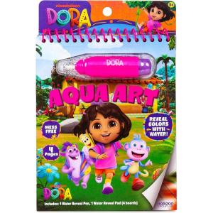 Horizon Group USA Bluey Aqua Art – Reusable Water Reveal Activity Pages With Water Pen for No-Mess Drawing and Coloring(Dora Aqua Art)