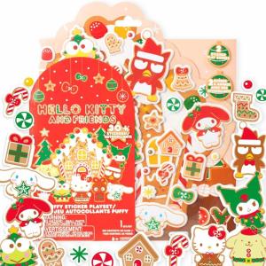Horizon Group USA Bluey Sticker Playset, 2 Sticker Play Scenes, 35+ Reusable Puffy Bluey Repositionable Stickers for Kids, Perfect for Travel, Screen-Free Fun(Hello Kitty Christmas)