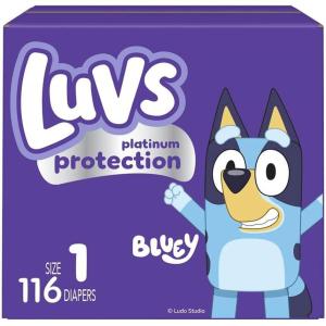 Luvs Diapers – Size 5, 172 Count, Bluey Platinum Protection Baby Diaper(Size 1)