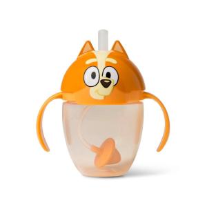 The First Years Bluey Trainer Weighted Straw Cup – Toddler Cups with Weighted Straw – Baby and Toddler Straw Cup Spill Proof – Bluey Toddler Feeding Supplies – Ages 6 Months and Up – 7 Ounce(Bingo)