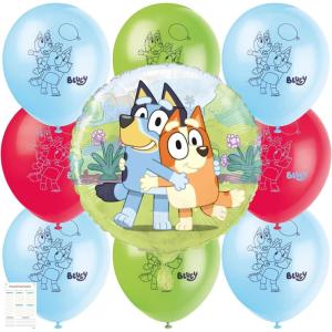 Unique Bluey Balloons Bundle – Bluey Themed Balloons Latex & Foil, with Checklist – Bluey Birthday Decorations, Bluey Party Supplies, Bluey Party Decorations
