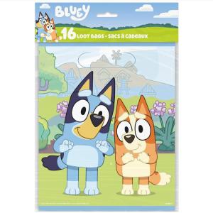 Unique Bluey Goodie Bags for Party Favors | 16 Pack | Bluey Birthday Decorations and Party Supplies