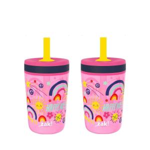 Zak Designs 15oz Bluey Kelso Tumbler Set, Leak-Proof Screw-On Lid with Straw Made of Durable Plastic and Silicone, Perfect Bundle for Kids, 2 Count (Pack of 1)(‎Starpower)