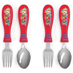 Zak Designs Bluey Kid Flatware Set with Fun Character Art on Both Utensils, Non Slip Fork and Spoon Set is Perfect for Encouraging Picky Eaters to Finish Their Plates (2 pk, BPA-Free)(Paw Patrol)
