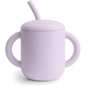 mushie x Bluey 100% Silicone Training Cup & Straw for Toddlers | 6 Months+ (Bluey Sage)(Soft Lilac)