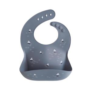 mushie x Bluey Silicone Baby Bib | Adjustable Fit Waterproof Bibs (Bluey Ivory)(Boats)