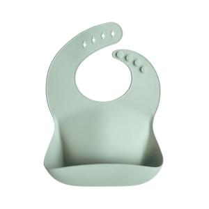mushie x Bluey Silicone Baby Bib | Adjustable Fit Waterproof Bibs (Bluey Ivory)(Cambridge Blue)