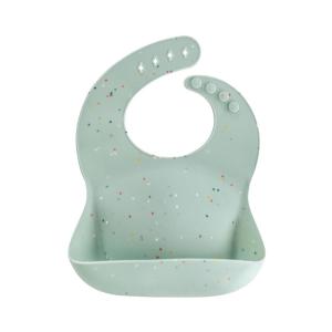 mushie x Bluey Silicone Baby Bib | Adjustable Fit Waterproof Bibs (Bluey Ivory)(Cambridge Blue Confetti)