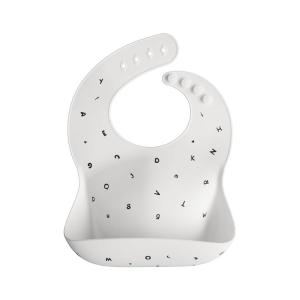 mushie x Bluey Silicone Baby Bib | Adjustable Fit Waterproof Bibs (Bluey Ivory)(Letters White)