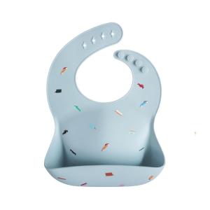 mushie x Bluey Silicone Baby Bib | Adjustable Fit Waterproof Bibs (Bluey Ivory)(Retro Cars)