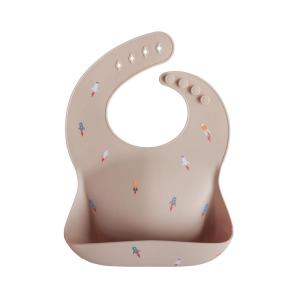 mushie x Bluey Silicone Baby Bib | Adjustable Fit Waterproof Bibs (Bluey Ivory)(Rocket Ship)