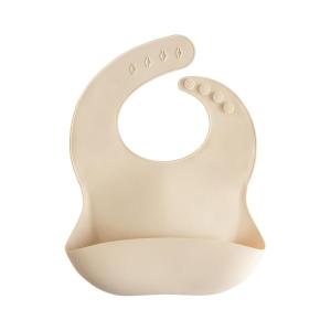 mushie x Bluey Silicone Baby Bib | Adjustable Fit Waterproof Bibs (Bluey Ivory)(Shifting Sand)
