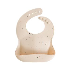 mushie x Bluey Silicone Baby Bib | Adjustable Fit Waterproof Bibs (Bluey Ivory)(Vanilla Confetti)