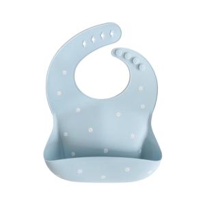 mushie x Bluey Silicone Baby Bib | Adjustable Fit Waterproof Bibs (Bluey Ivory)(White Daisy)